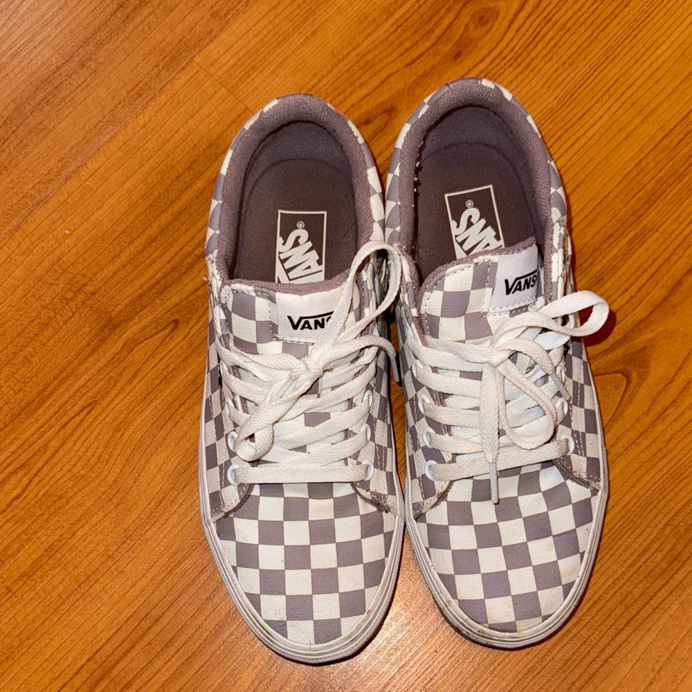 Vans Gray and White Checkered Sneakers